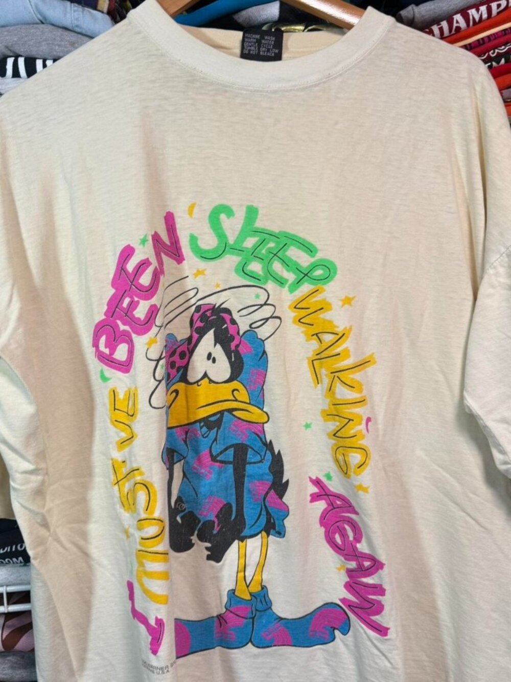 90s vintage daddy duck I must’ve been sleep walking t shirt cream color
